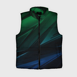 Женский жилет Зелено-синие абстрактные объемные полосы