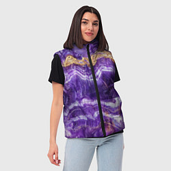 Женский жилет Чароит камень - абстрактная текстура, цвет: 3D-черный — фото 2