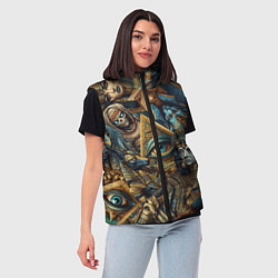 Женский жилет Фараон Клеопатра и Божества древнего Египта, цвет: 3D-черный — фото 2