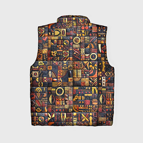 Женский жилет Африканский орнамент резьба по дереву / 3D-Черный – фото 2