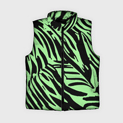 Женский жилет Чёрно-зелёный полосками