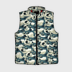 Женский жилет Доги мем паттерн, цвет: 3D-красный