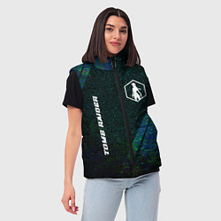 Женский жилет Tomb Raider glitch blue, цвет: 3D-черный — фото 2