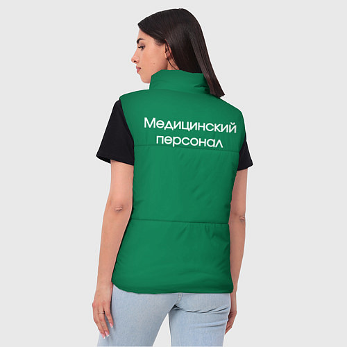 Женский жилет Медицинский персонал зелёный / 3D-Светло-серый – фото 4