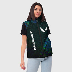 Женский жилет Valorant glitch blue cybersport, цвет: 3D-черный — фото 2