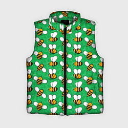 Женский жилет Позитивные пчелы паттерн, цвет: 3D-светло-серый