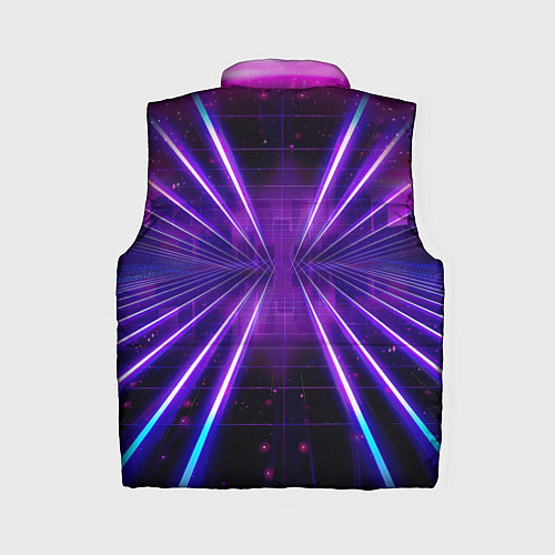 Женский жилет Город на закате и неоновые полосы / 3D-Светло-серый – фото 2