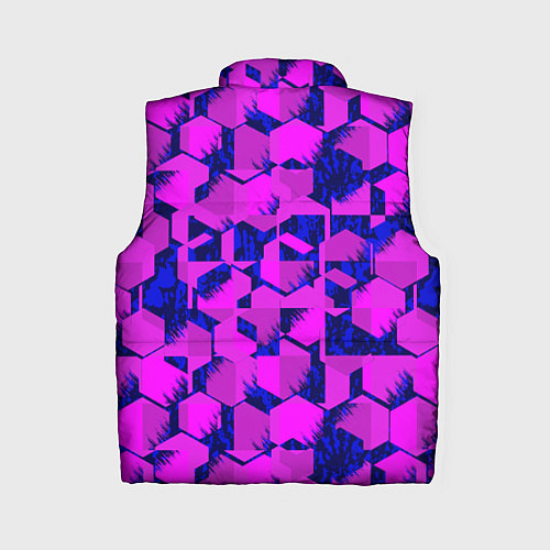 Женский жилет Абстракция темно фиолетовый геометрический фон / 3D-Светло-серый – фото 2