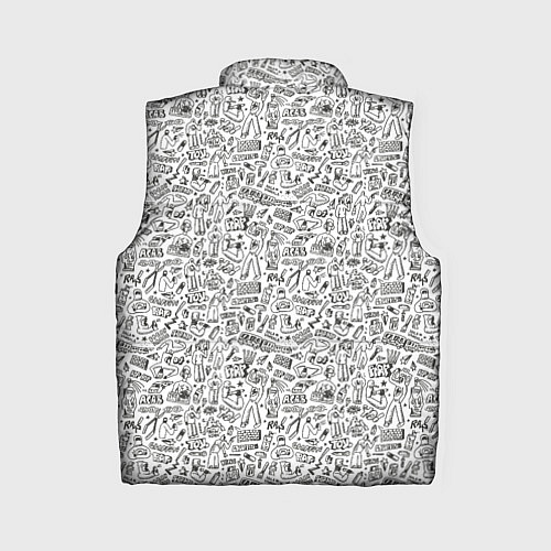 Женский жилет Дудл граффити рэперское - паттерн / 3D-Черный – фото 2