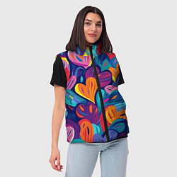 Женский жилет Радужные сердца, цвет: 3D-черный — фото 2