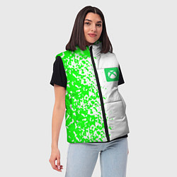 Женский жилет Xbox кислотные зеленые краски, цвет: 3D-светло-серый — фото 2