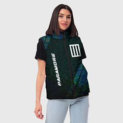 Женский жилет Paramore glitch blue, цвет: 3D-черный — фото 2
