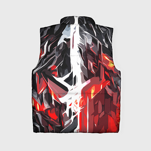 Женский жилет Красная каменная абстракция и белая полоса / 3D-Черный – фото 2