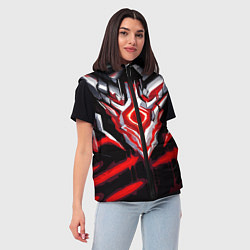 Женский жилет Абстрактная красная руна, цвет: 3D-черный — фото 2