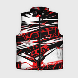 Женский жилет Красно-чёрная агрессивная абстракция на белом фоне