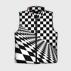 Женский жилет Шахматная психоделика иллюзия
