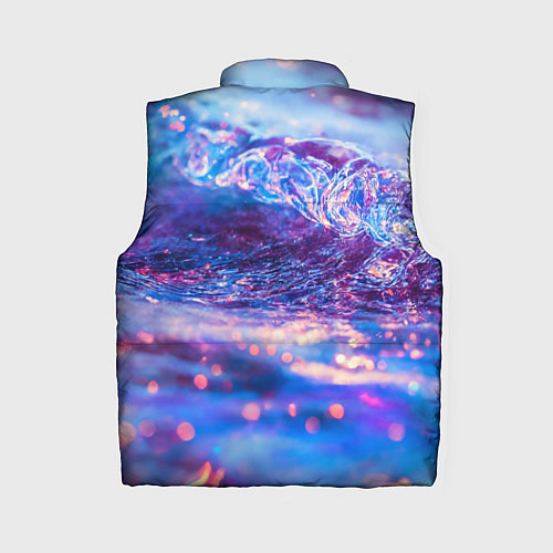 Женский жилет Сине-фиолетовая волна / 3D-Черный – фото 2