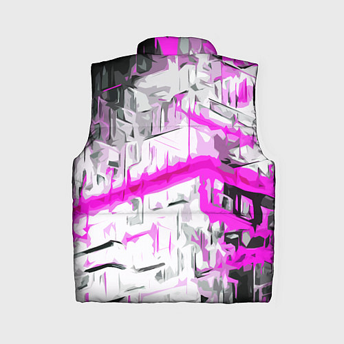 Женский жилет Бело-розовая абстракция на чёрном фоне / 3D-Черный – фото 2