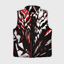 Женский жилет White and red abstraction on a black background, цвет: 3D-черный