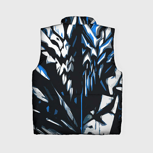 Женский жилет White and blue abstraction on a black background / 3D-Черный – фото 2