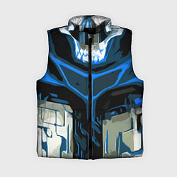 Женский жилет Blue stripes on a black and white background, цвет: 3D-черный