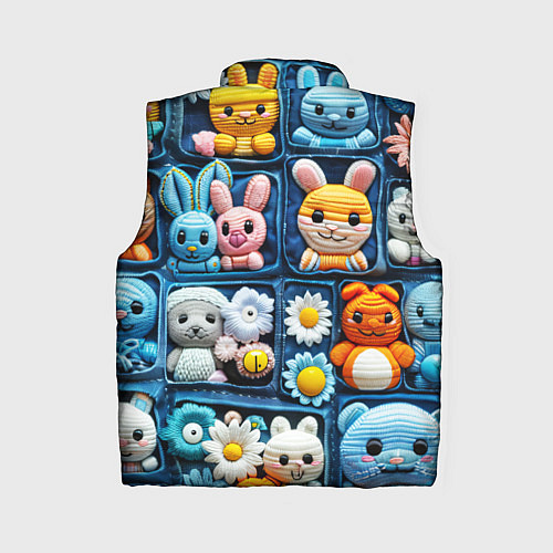 Женский жилет Пэчворк с зайцами / 3D-Красный – фото 2