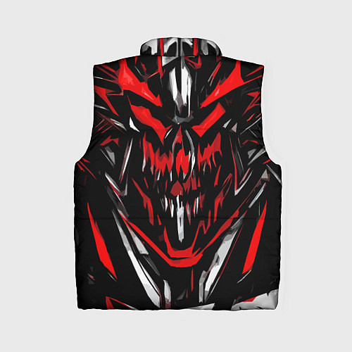 Женский жилет Красно-белое абстрактное лицо на чёрном фоне / 3D-Черный – фото 2