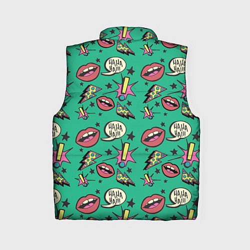 Женский жилет Губы и молния поп арт / 3D-Светло-серый – фото 2