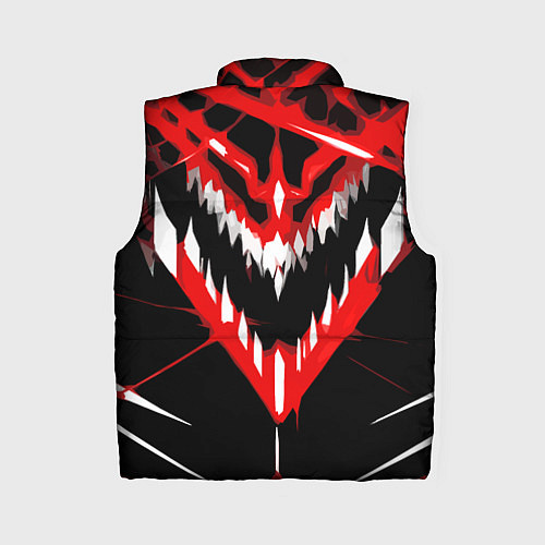 Женский жилет Красно-белая пасть на чёрном фоне / 3D-Черный – фото 2