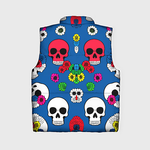 Женский жилет Паттерн из цветных черепков муэрто - нейроарт / 3D-Черный – фото 2