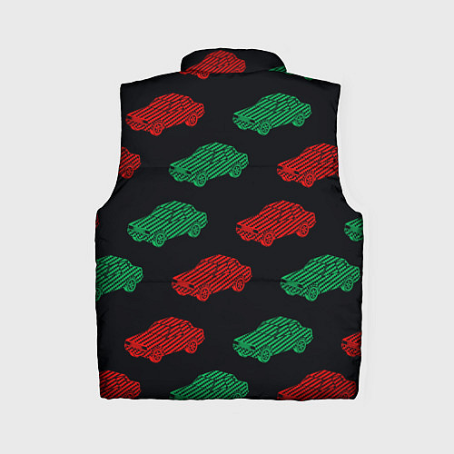 Женский жилет Пиксельный силуэт машины паттерн / 3D-Черный – фото 2