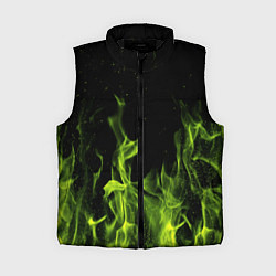 Женский жилет Зелёный огонь текстура