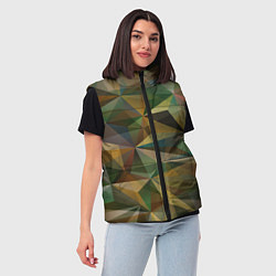 Женский жилет Милитари абстракция стекло, цвет: 3D-красный — фото 2