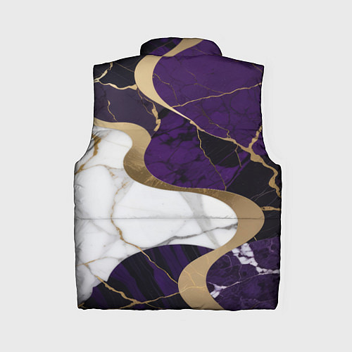 Женский жилет Фиолетовый с белым и золотым / 3D-Черный – фото 2