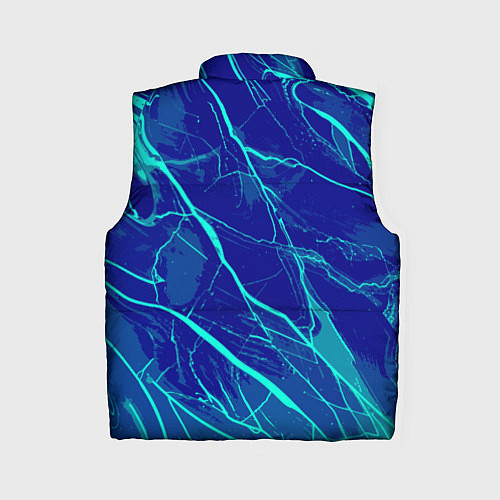 Женский жилет Яркий сине-голубой абстрактная текстура / 3D-Черный – фото 2