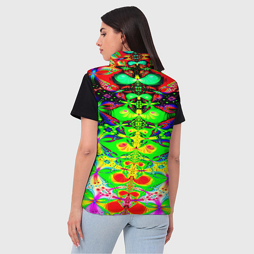 Женский жилет Оптический фрактал кислота / 3D-Красный – фото 4