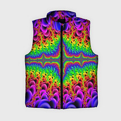 Женский жилет Фрактальный узор психоделика, цвет: 3D-красный