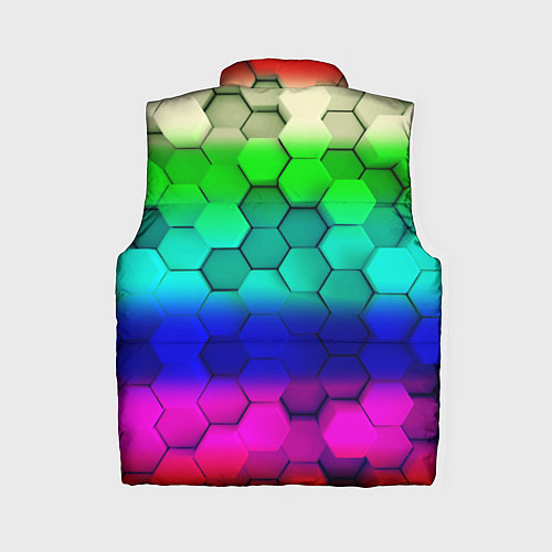 Женский жилет Неоновая абстракция соты / 3D-Красный – фото 2