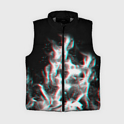 Женский жилет Огонь глитч текстура, цвет: 3D-светло-серый