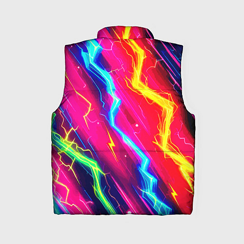 Женский жилет Абстракция из неоновых молний - нейроарт / 3D-Светло-серый – фото 2