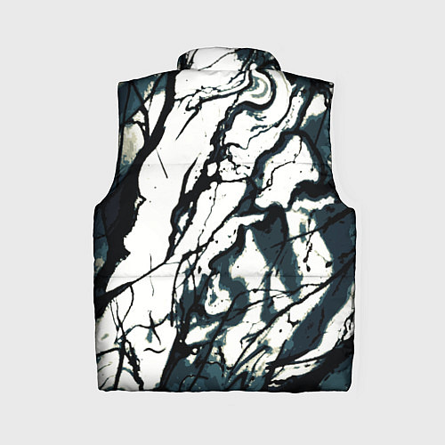 Женский жилет Абстрактная текстура мрамор белый с тёмно-синим / 3D-Черный – фото 2