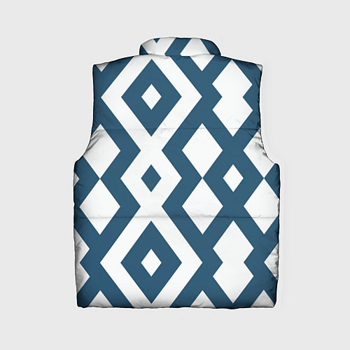 Женский жилет Геометрический узор ромб синий / 3D-Черный – фото 2