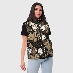 Женский жилет Персонажи Among us в бежевом тоне, цвет: 3D-черный — фото 2