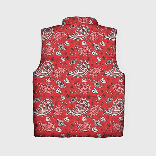 Женский жилет Узор бандана красночерный / 3D-Черный – фото 2