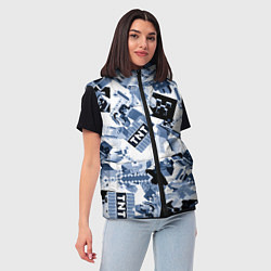 Женский жилет Персонажи из игры Майнкрафт, цвет: 3D-светло-серый — фото 2