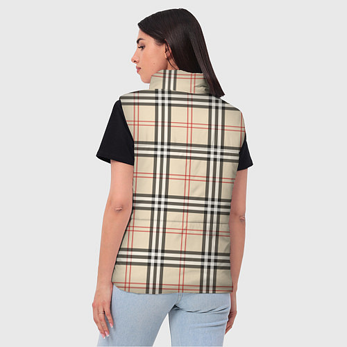 Женский жилет Стильная клетка - шотландка / 3D-Красный – фото 4