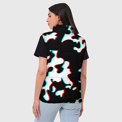 Женский жилет Камуфляж глитч / 3D-Красный – фото 4