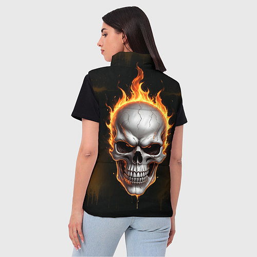 Женский жилет Череп в огне / 3D-Красный – фото 4