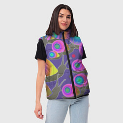 Женский жилет Разноцветные улитки - паттерн с градиентом, цвет: 3D-красный — фото 2