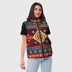 Женский жилет Стиль советского ковра узоры и орнамент, цвет: 3D-светло-серый — фото 2